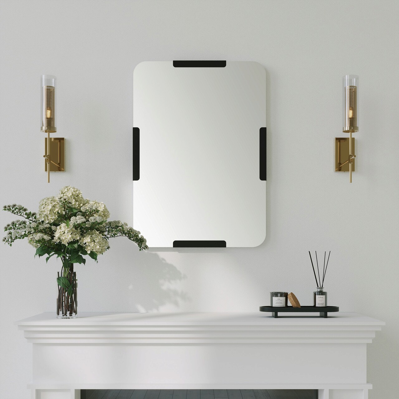 Oglinda decorativa, Hanah Home, Pera, 50x70 cm, Negru - imagine 6